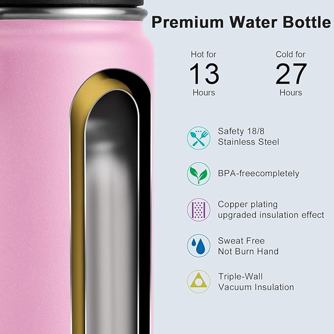 12 oz Insulated Stainless Steel Kids Water Bottle