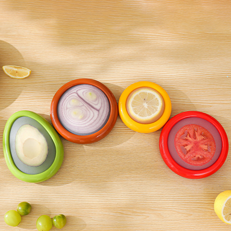 Silicone Fruit Storage Containers,Set of 4 Anti-Oxidation Storage Box