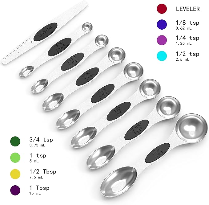 Magnetic Measuring Spoons Set of 8