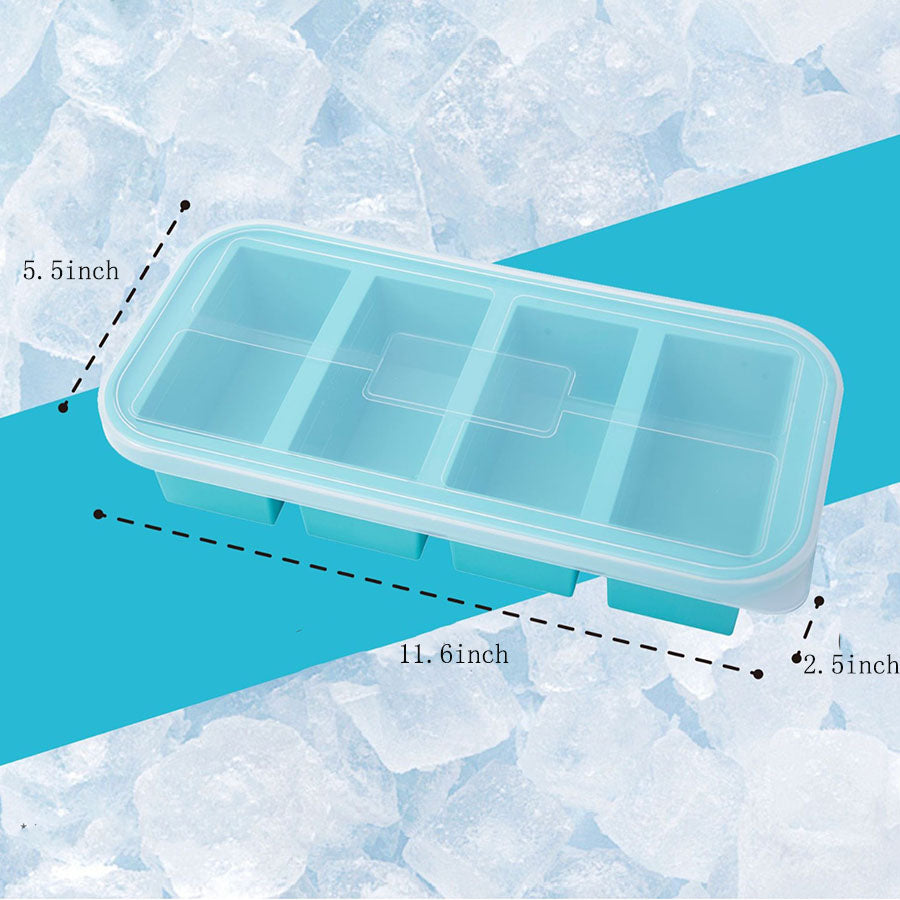 Silicone Freezer Molds With Lids - Easy Meal Prep Container and Kitchen Storage Solution