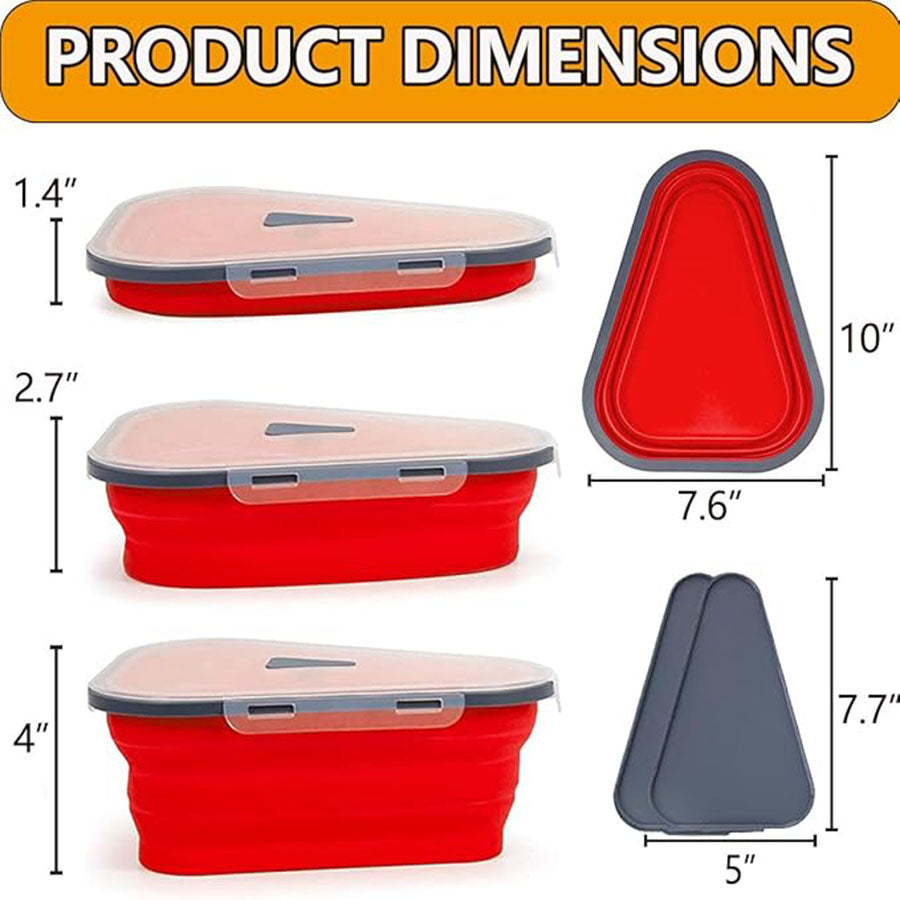 Reusable Pizza Storage Container with 5 Microwavable Serving Trays