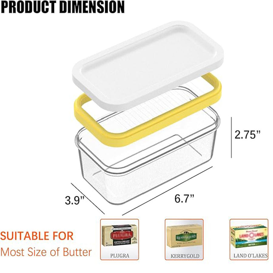 Butter Slicer Cutter, Stick Butter Container Dish with Lid