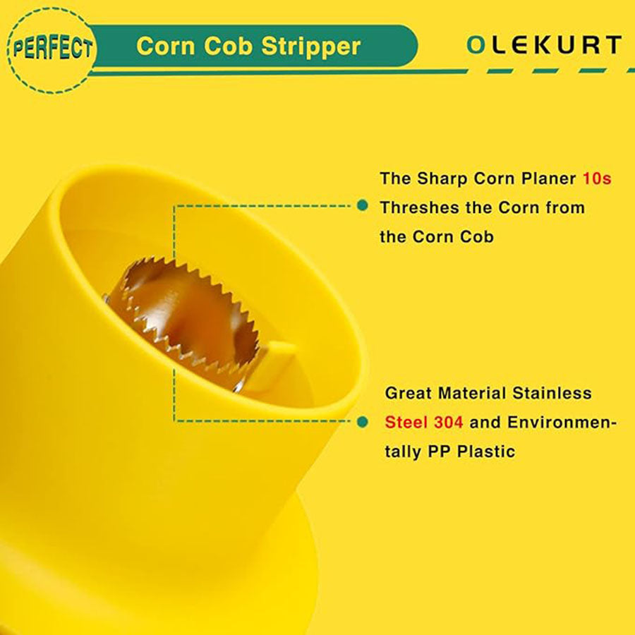 Corn Cob Stripper With Bowl & Safety Handle