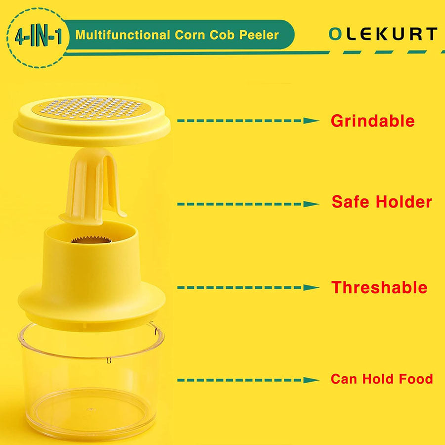 Corn Cob Stripper With Bowl & Safety Handle