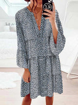 Stunncal Long Sleeve Leopard Print Dress