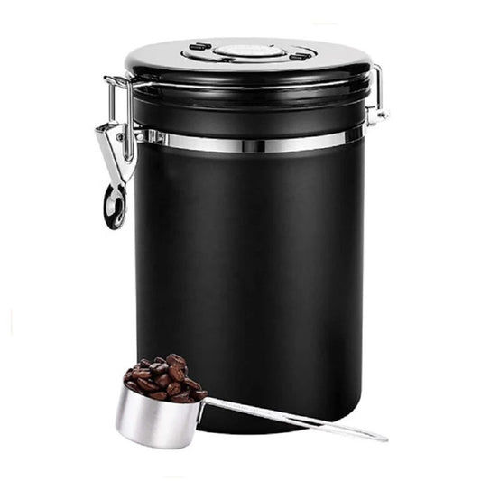 Coffee Canister Stainless Steel Storage Container with Scoop，1.5L