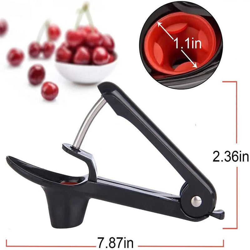 Stainless Steel Cherries Corer Pitter Tool (Black)