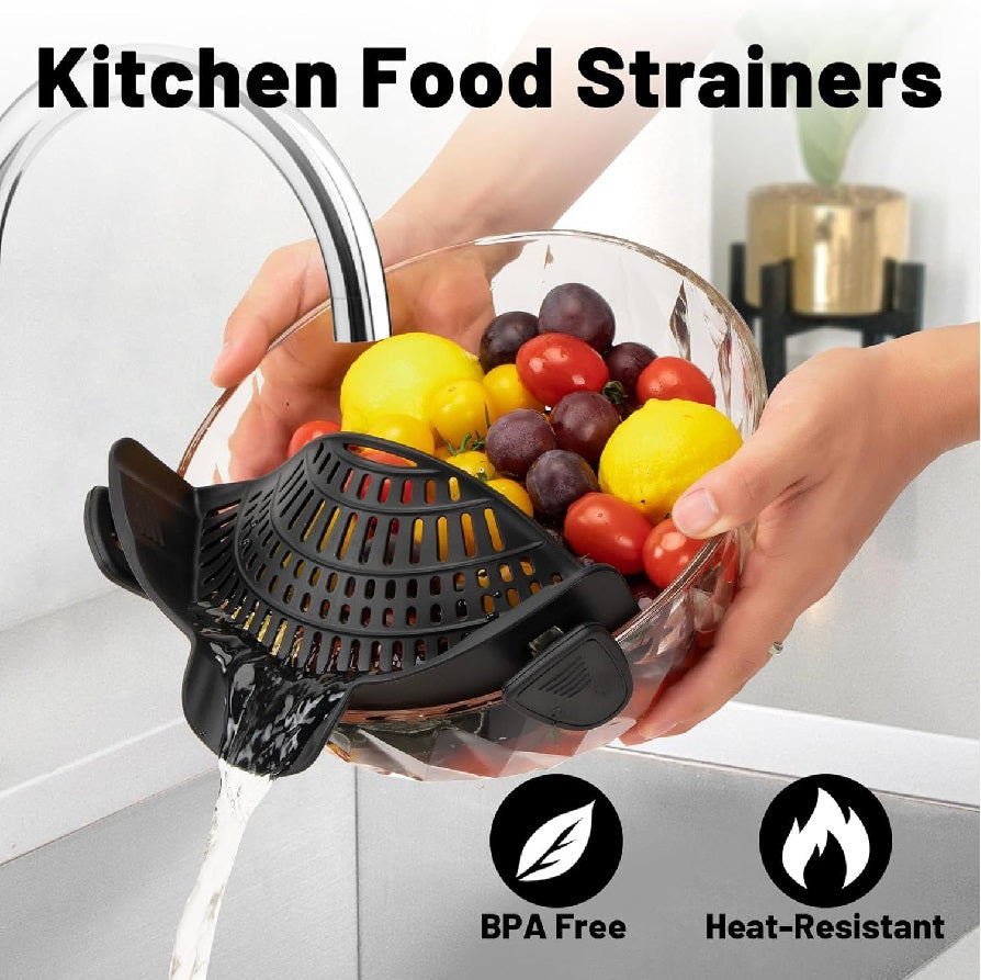 Clip On Strainer Silicone for All Pots and Pans