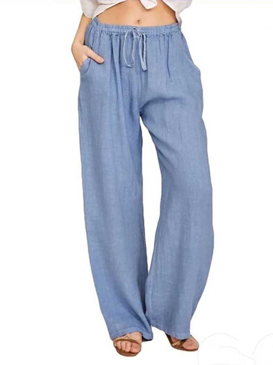 Stunncal Loose Linen Casual Wide Leg Pants