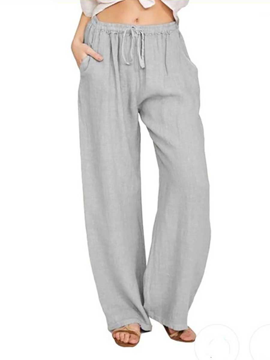 Stunncal Loose Linen Casual Wide Leg Pants