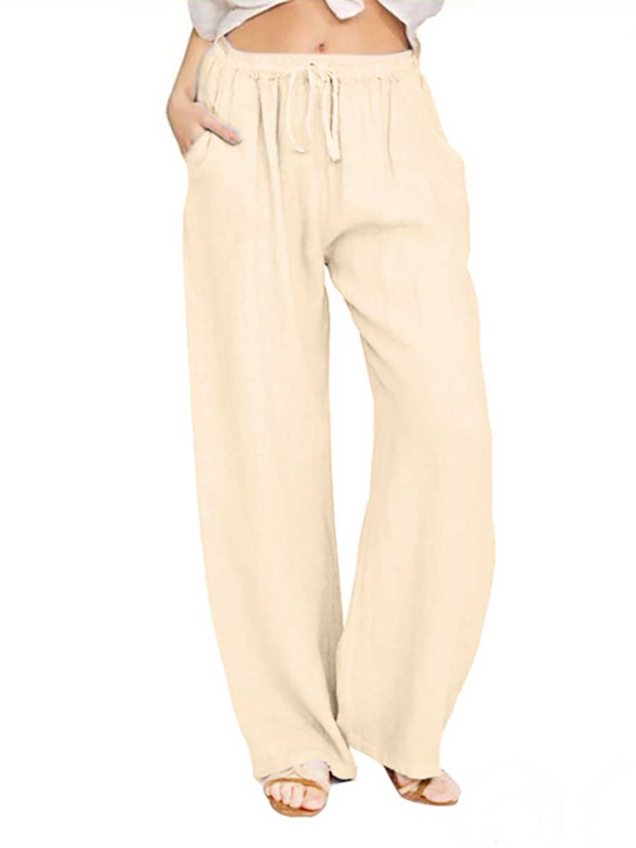 Stunncal Loose Linen Casual Wide Leg Pants