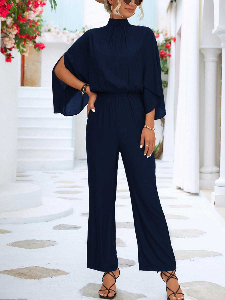 Stunncal Spring/Summer Standing Collar Jumpsuit