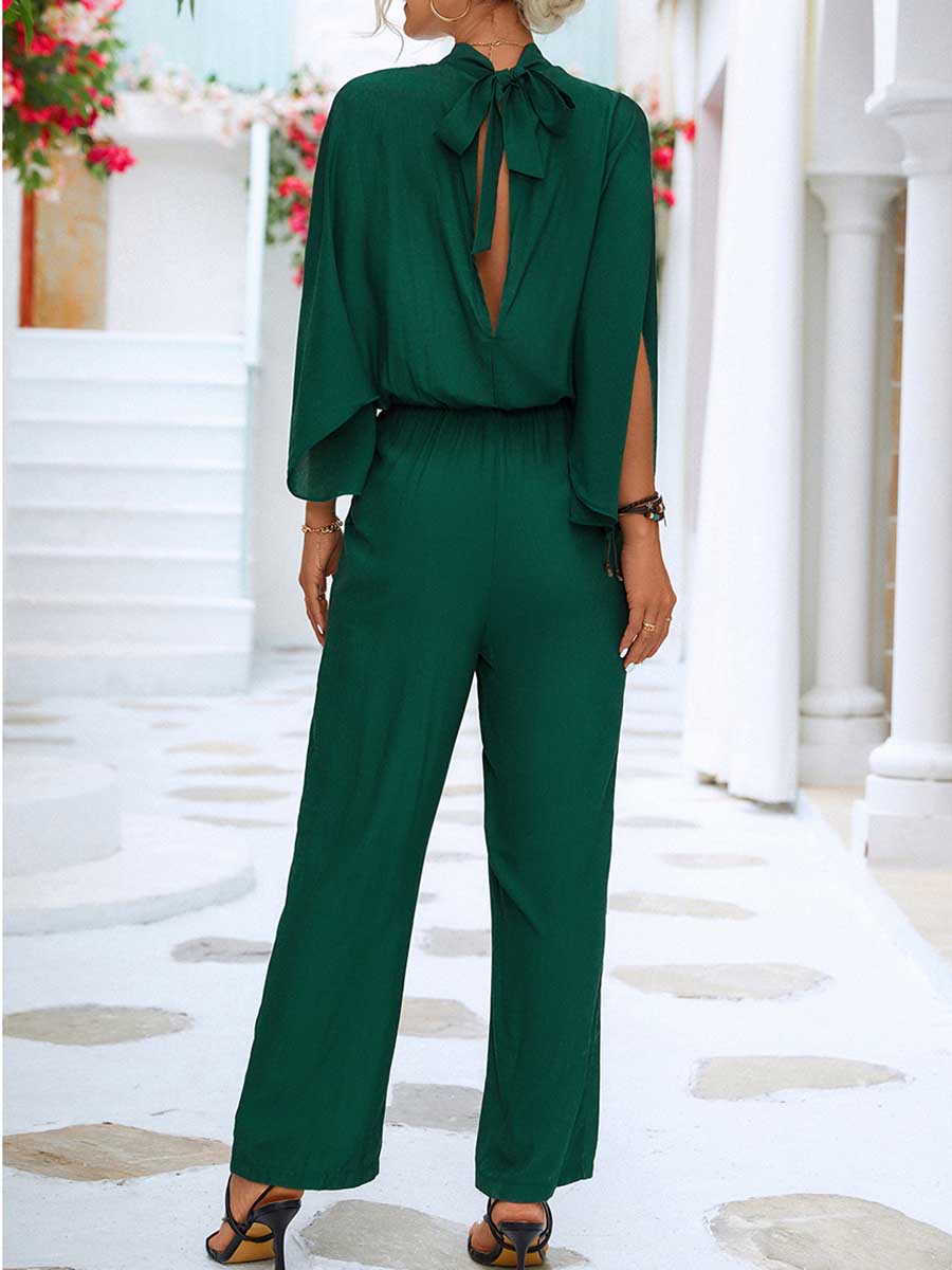 Stunncal Spring/Summer Standing Collar Jumpsuit