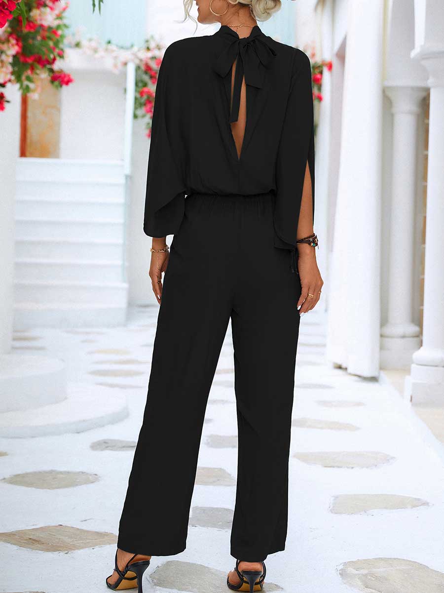 Stunncal Spring/Summer Standing Collar Jumpsuit