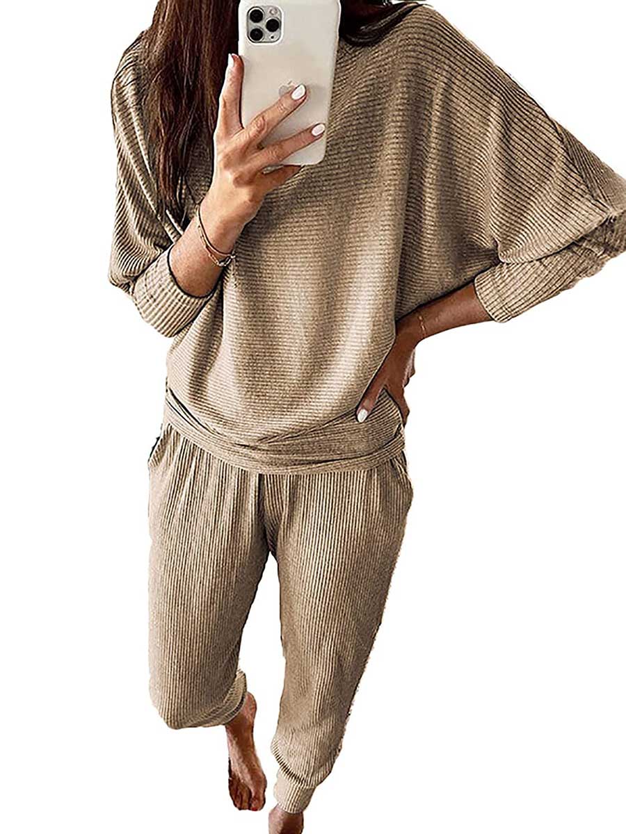 Stunncal Long Sleeve Knit Sweatshirt Loungewear