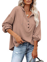 Stunncal Casual Loose Solid Color Hoodie Sweatshirt