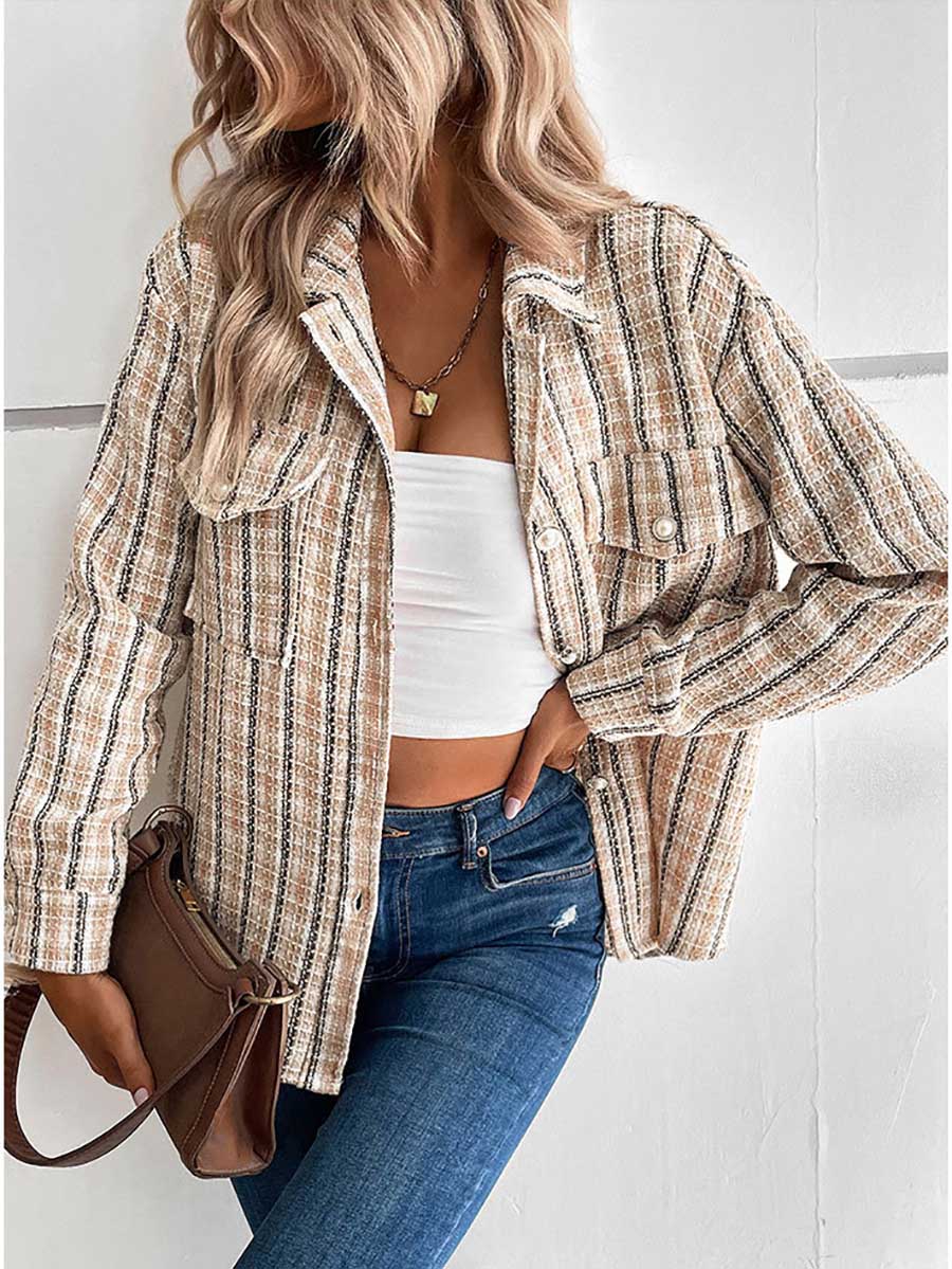 Stunncal Designer Jacket Vintage Cross Border Plaid Cardigan