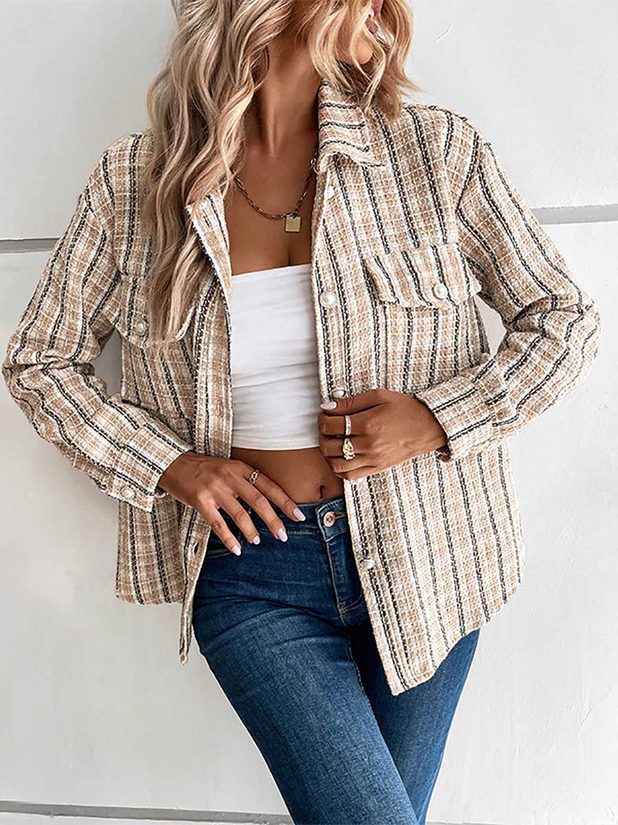 Stunncal Designer Jacket Vintage Cross Border Plaid Cardigan