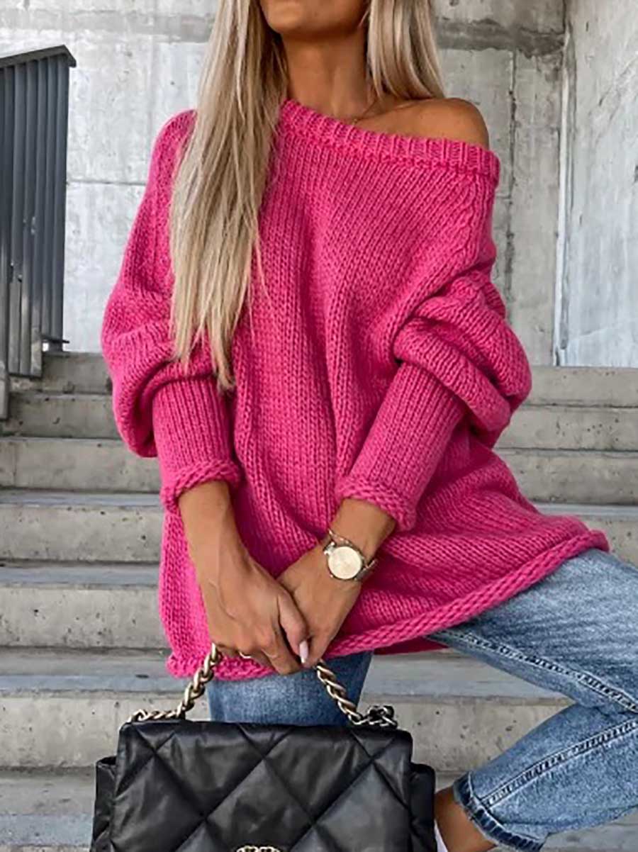 Stunncal Crew neck pullover knit sweater