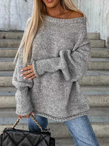 Stunncal Crew neck pullover knit sweater