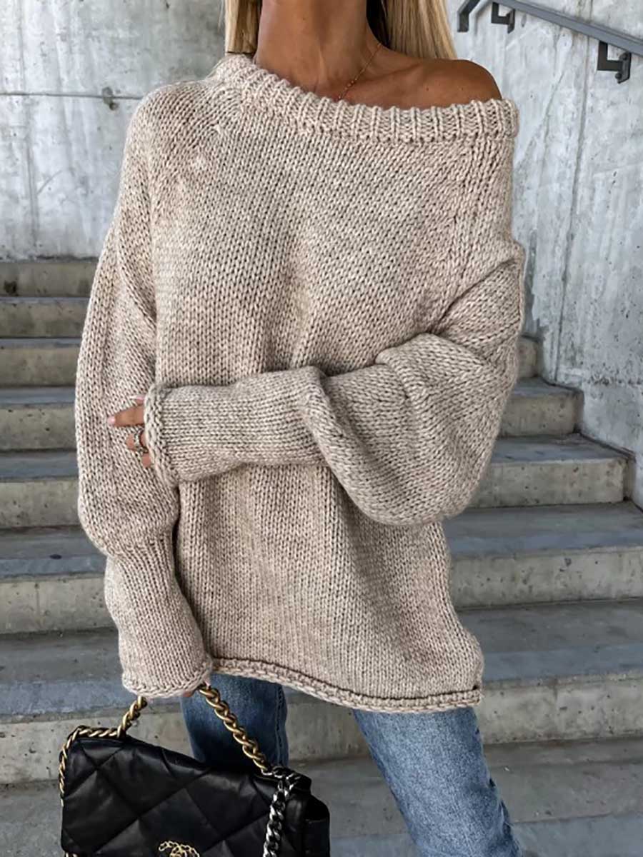 Stunncal Crew neck pullover knit sweater