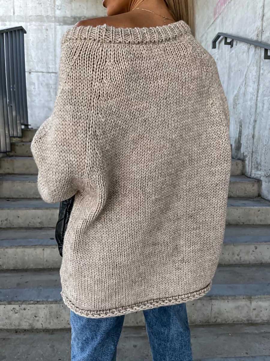 Stunncal Crew neck pullover knit sweater