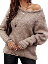Stunncal Strapless Sexy Crew Neck Sweater