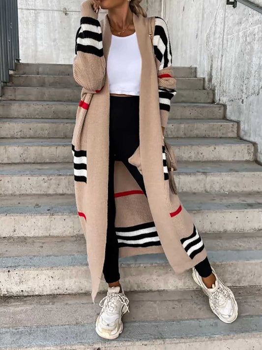 Stunncal Long Striped Knit Cardigan