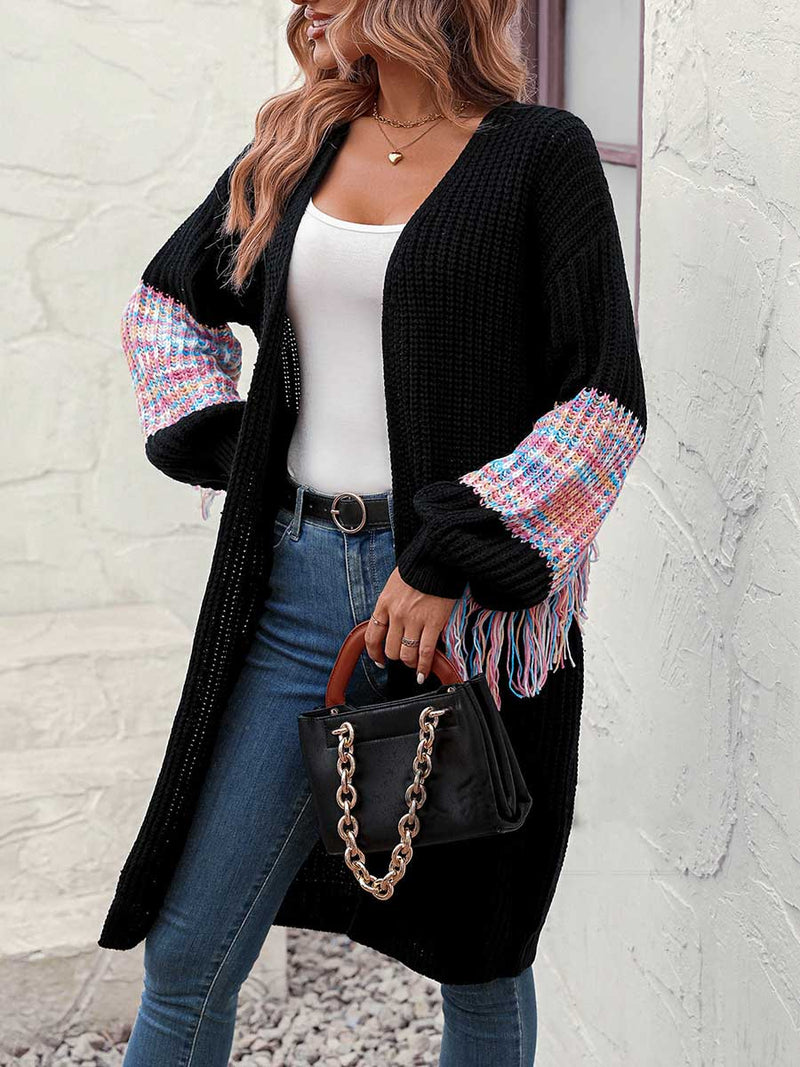 Stunncal Fringed Knit Knit Sweater
