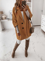 Stunncal Tweed Coat With Seven-quarter Sleeves