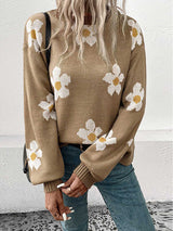 New autumn and winter fashionable long-sleeved jacquard sweater