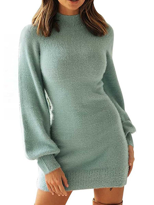 Stunncal Turtleneck Knit Sweater Dress