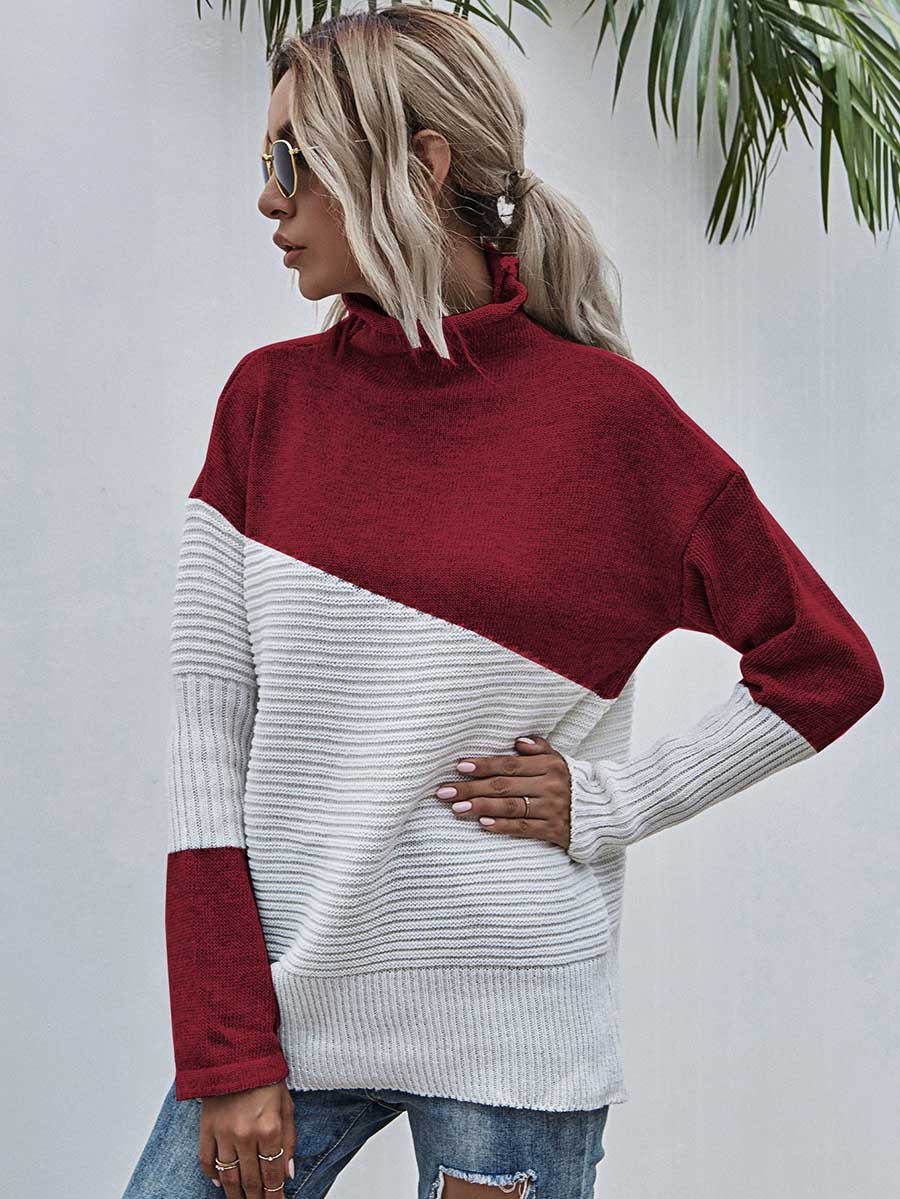 Stunncal Color Clash Pullover Sweater