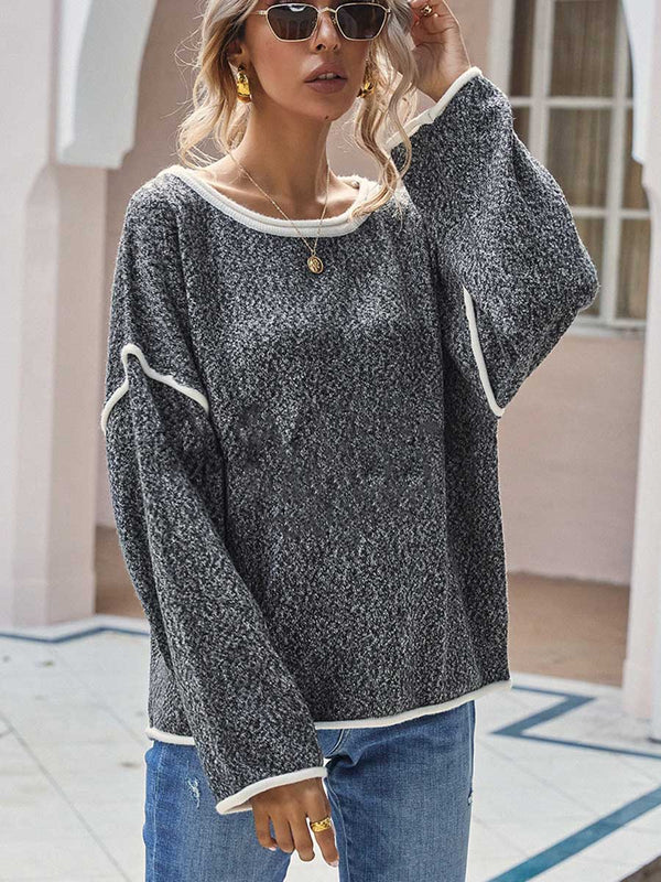 Stunncal Crew Neck Knit Loose Sweater