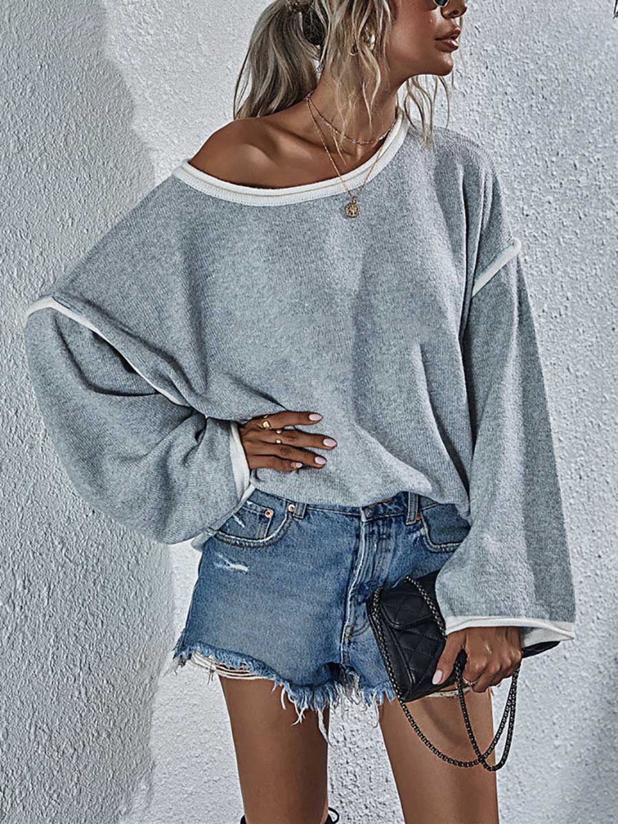 Stunncal Crew Neck Knit Loose Sweater