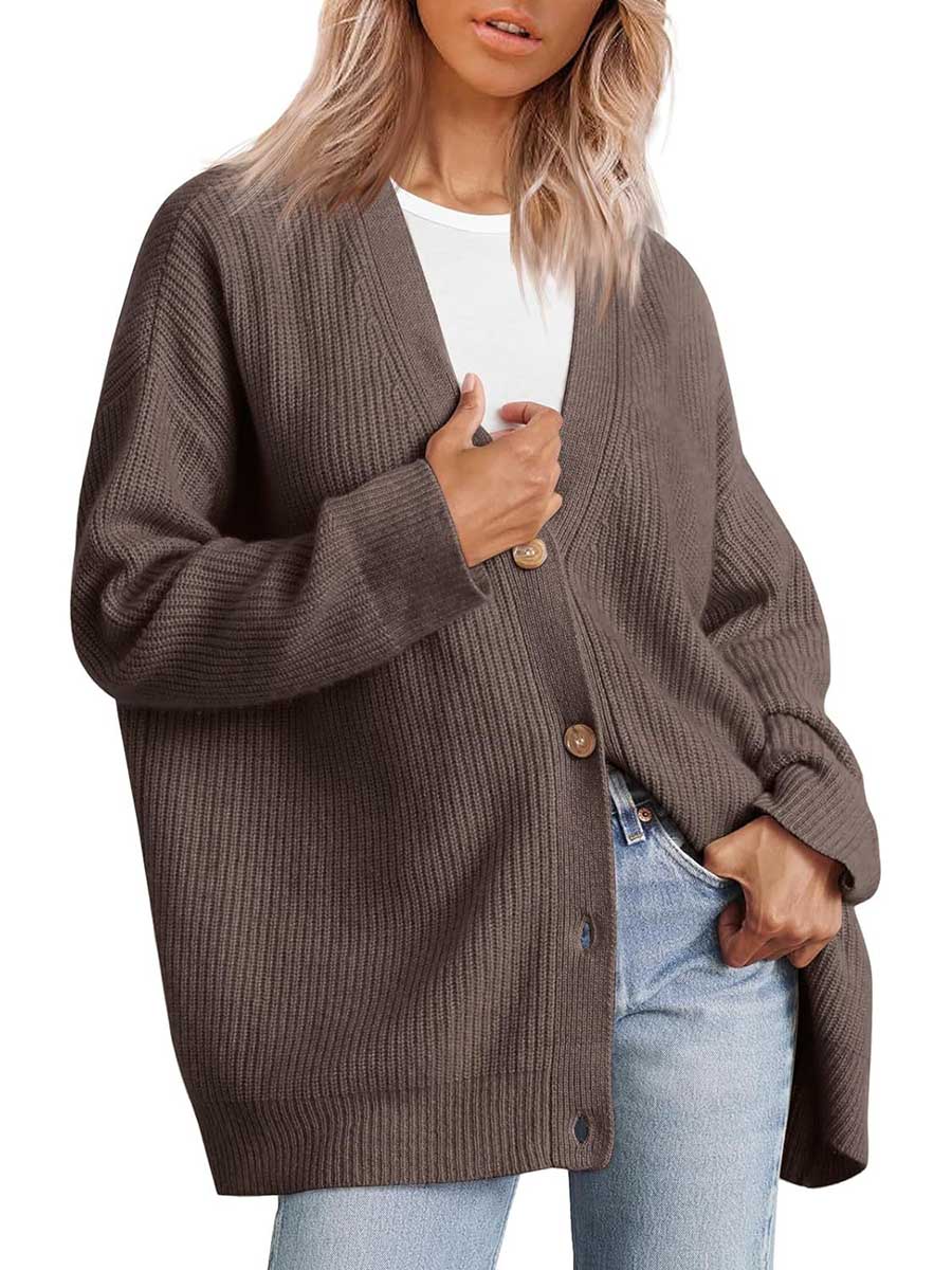 Stunncal Cardigan V-neck Loose Knit Jacket