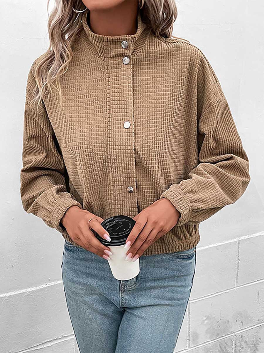 Stunncal Stand-up Jacket Corduroy Short Coat