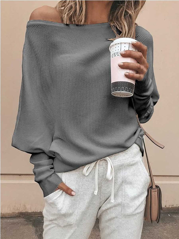 Stunncal Sexy Strapless Plunging Sleeve Sweater