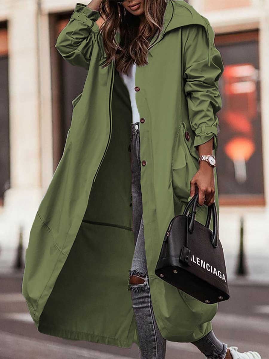 Stunncal Large Lapel Mid-Length Trench Coat Jacket