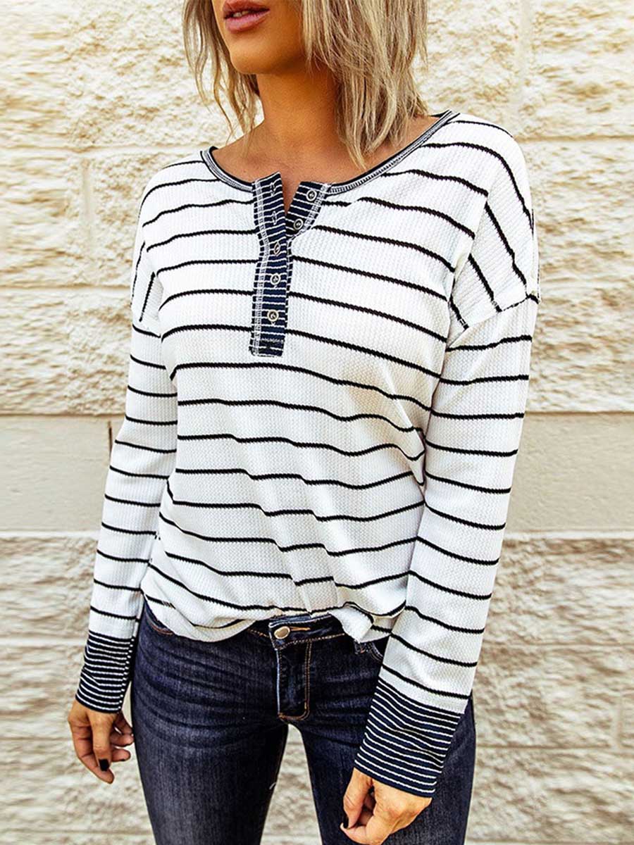 Stunncal Bottom Shirt Round Neck Loose Tops
