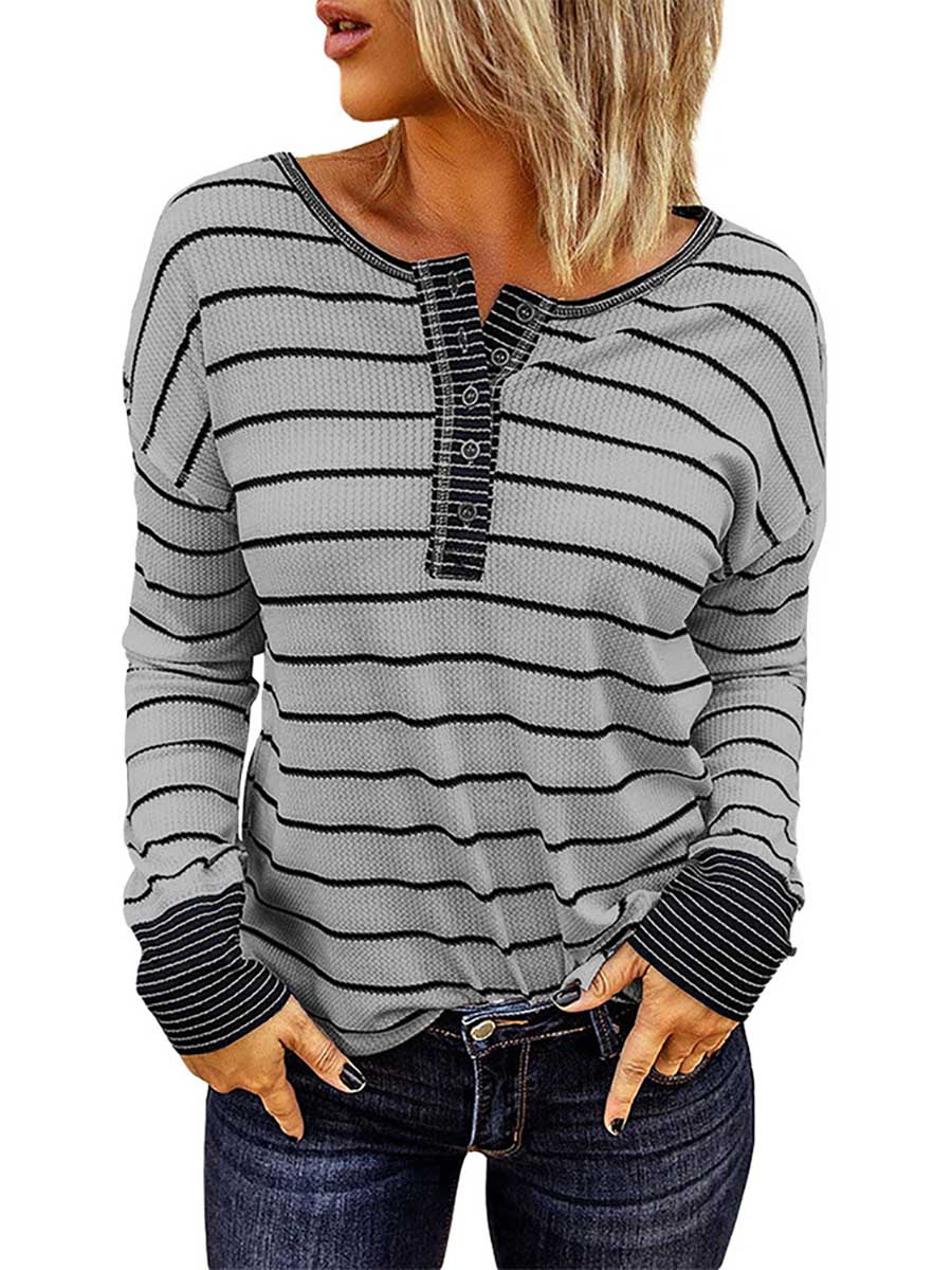 Stunncal Bottom Shirt Round Neck Loose Tops