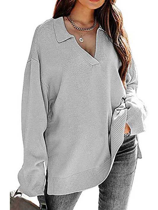 V-neck Loose Sexy Knit Pullover Sweater