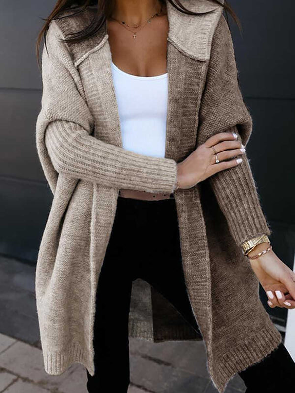 Stunncal Loose Colorblocked Hooded Sweater Coat