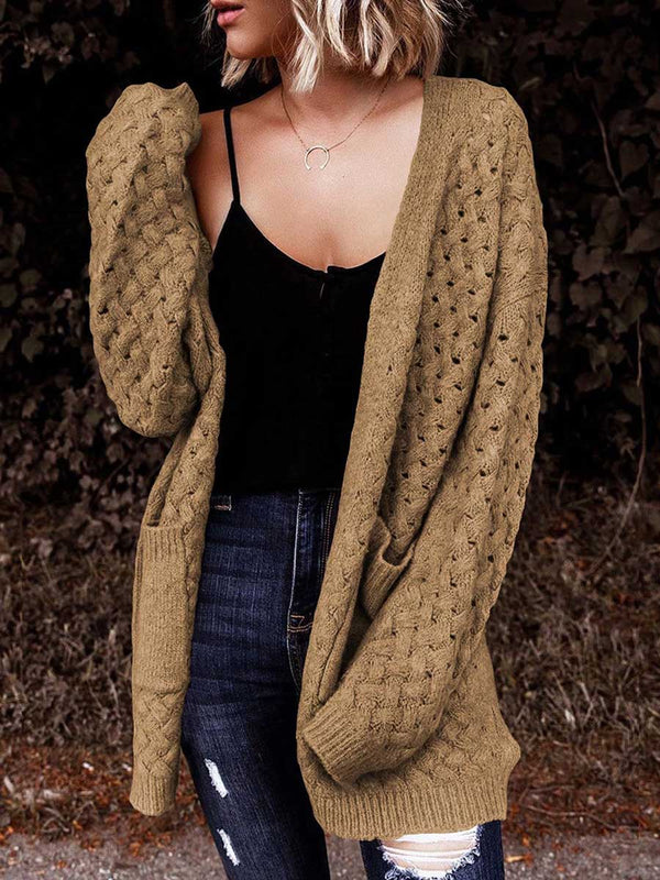 Stunncal Long Sleeve Chunky Twisted Knit Cardigan Sweater Jacket