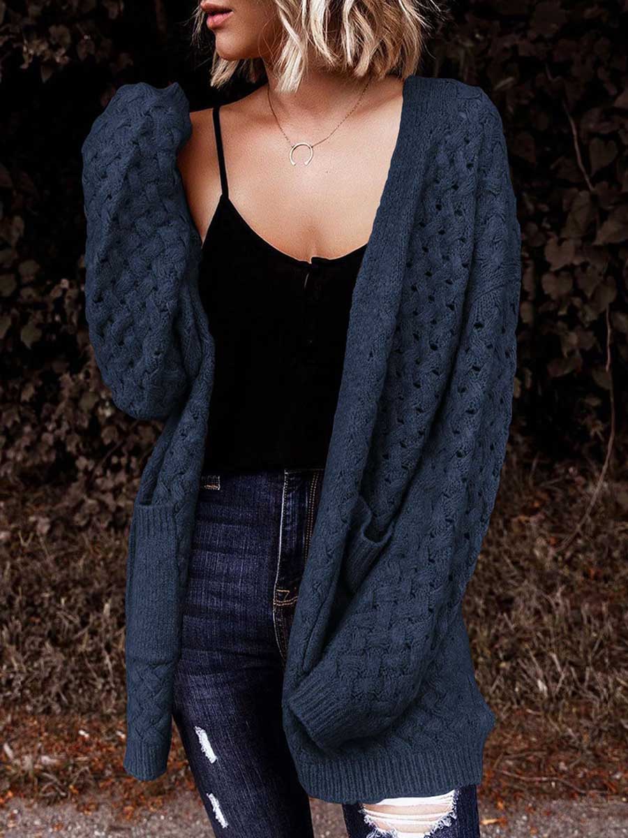 Stunncal Long Sleeve Chunky Twisted Knit Cardigan Sweater Jacket