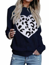 Stunncal Love Shaped Leopard Sweater