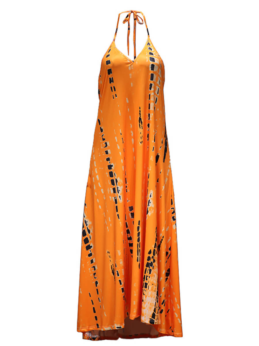 Stunncal V-Neck Printed Camisole Dress