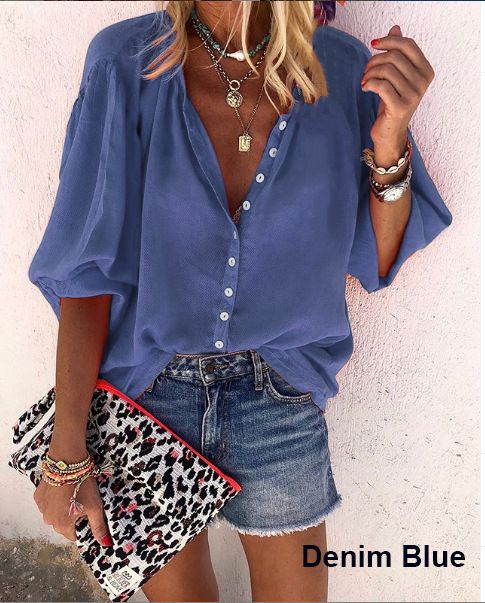 Stunncal Solid Color Button Loose Shirt(11 Colors)