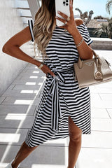 Stunncal Hilton Cotton Blend Striped T-shirt Dress
