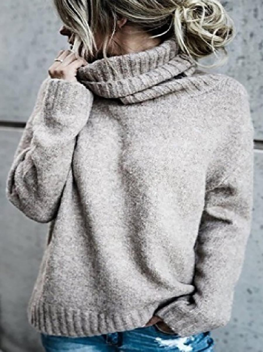 Stunncal Solid Color Turtleneck Long Sleeve Sweater(6 colors)